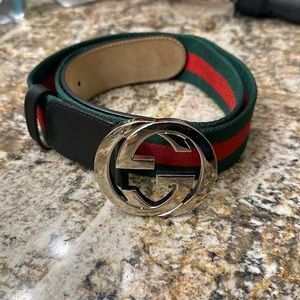 Gucci Web belt with G buckle